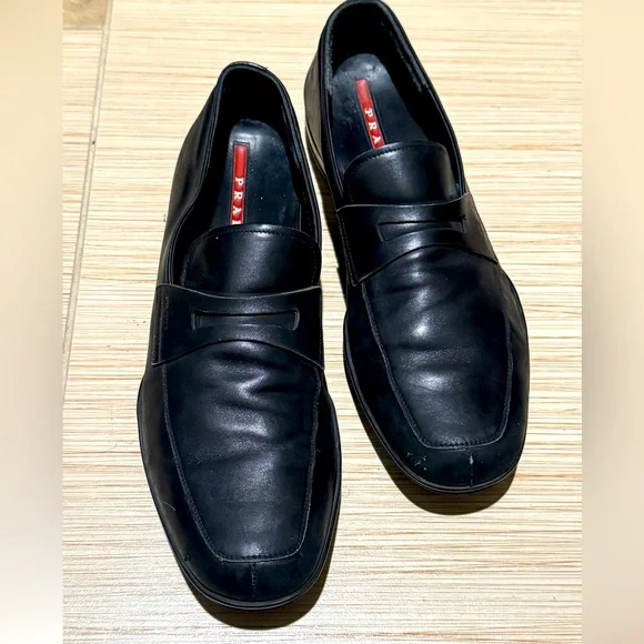 Prada Black Leather Loafers Slip-On Elegance Black Saffiano Leather Driver | PRADA main image 2